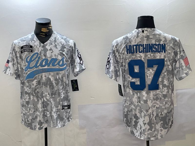 Men Detroit Lions #97 Hutchinson Nike Arctic Camo 2024 Salute to Service Limited NFL Jersey style 1